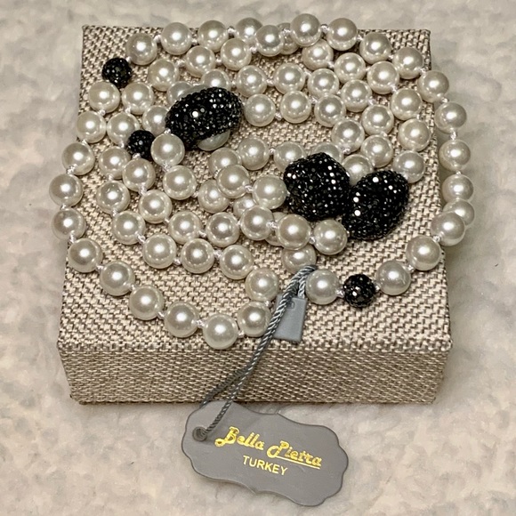 30IN Long Shell Pearl Sparkly Necklace NWT - Picture 5 of 9